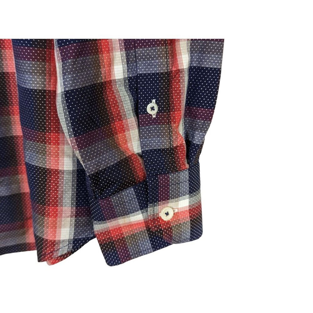 BUGATCHI long sleeve button down plaid career casual men shirt classic fit‎ XXL - Picture 6 of 9